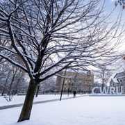 Winter in Cleveland = Our very own CWRU snowglobe ❄️