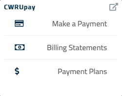 Screen of CWRUpay Tile in SIS
