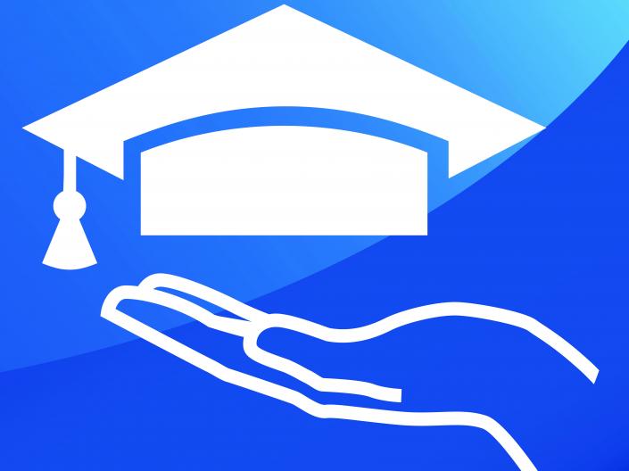 Hand Holding Graduation Cap