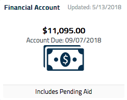Financial Account tile SIS 9.2 screenshot