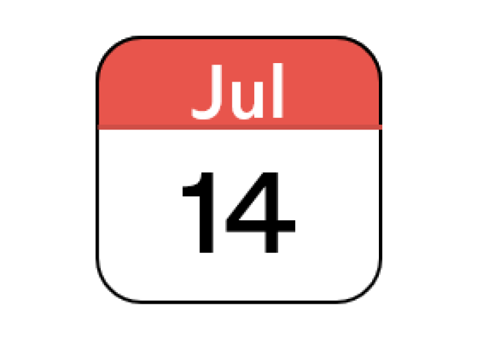 July 14 calendar icon