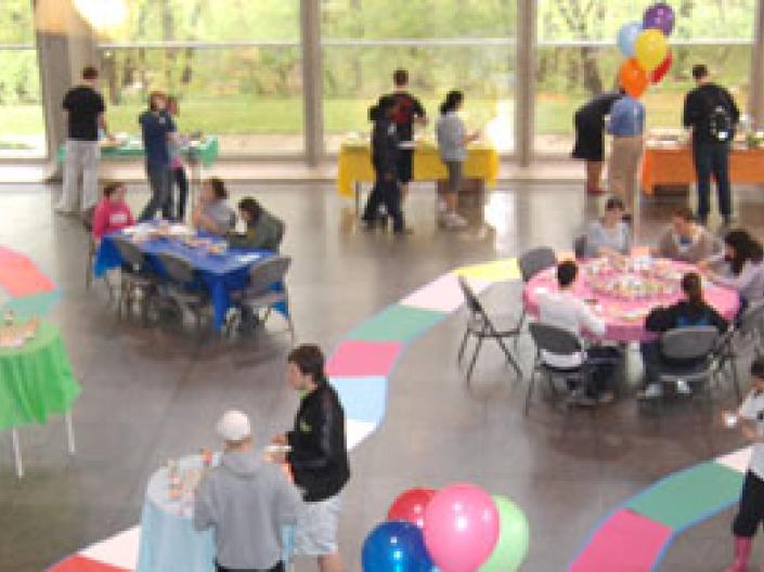 Group of people at an event in Carlton Commons