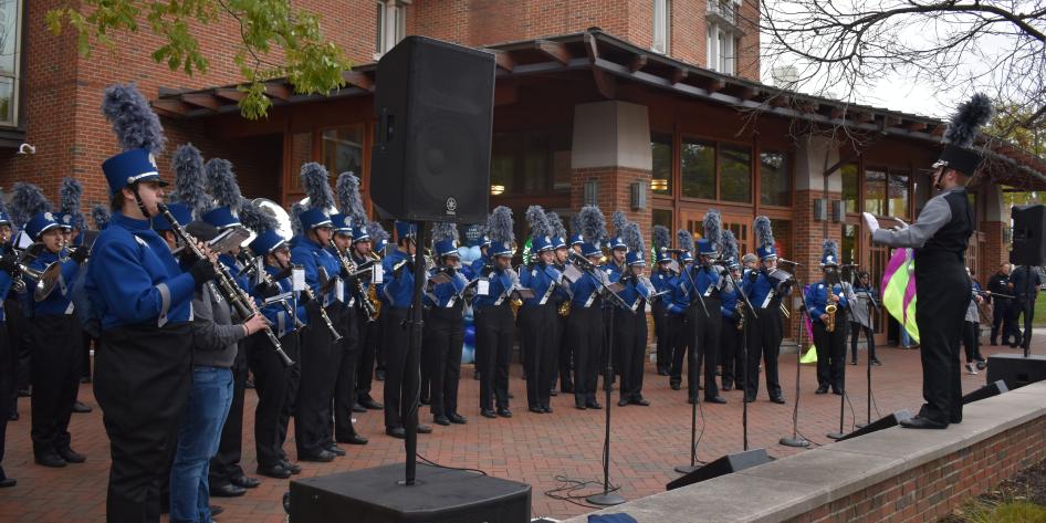 CWRU Marching band performing