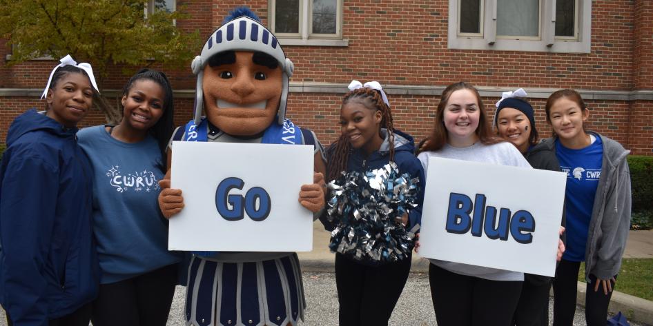 Spartie with Cheerleaders