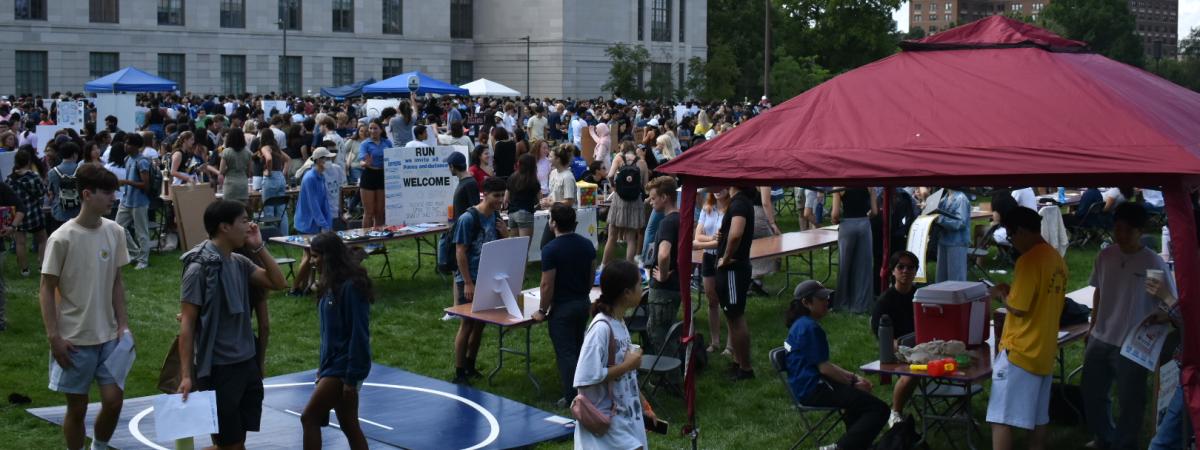 Ground view of Student Activities Fair