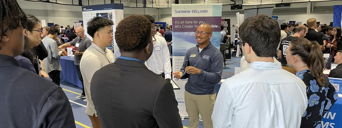 Sherwin at career fair