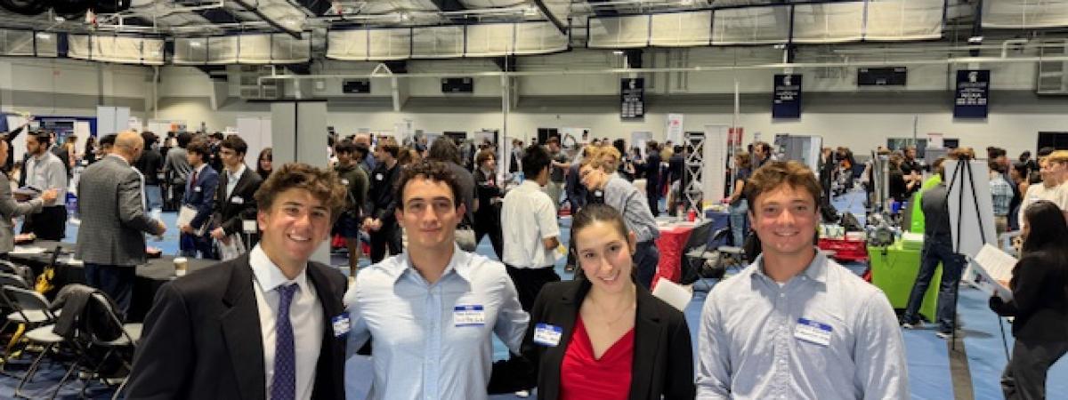 Students attending the fall career fair