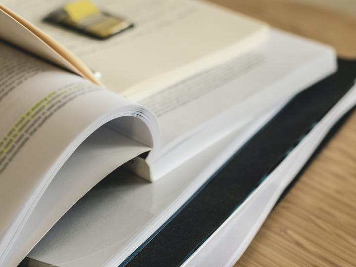 Close up of books