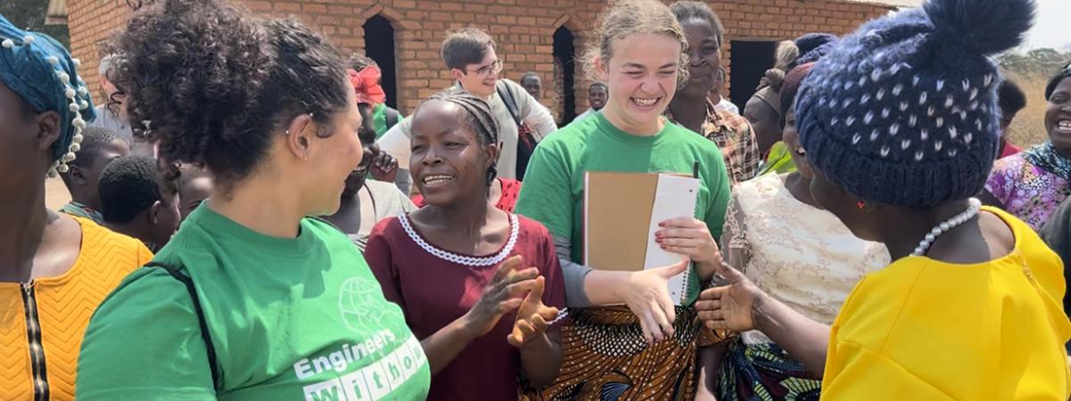 CWRU students in Malawi on Engineers without Borders engineering trip