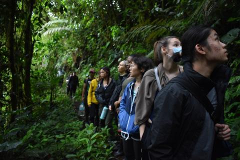 CWRU students on a study abroad program in the Ecuadorian Amazon rain forest