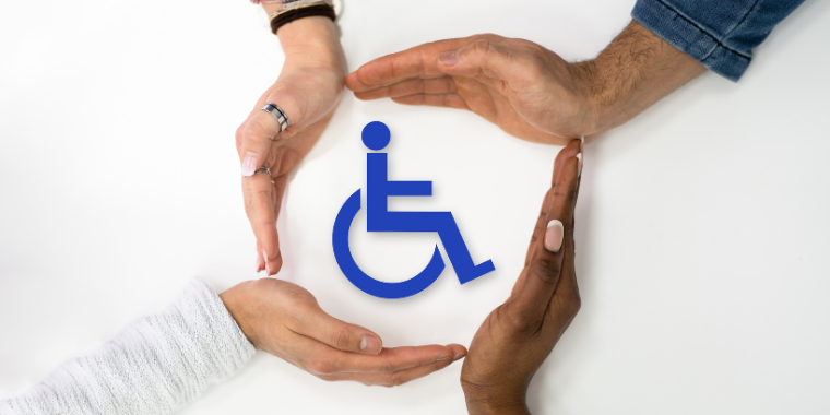 Image of hands framing the symbol for disabilities