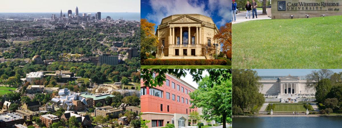 Pictures of buildings around Cleveland and CWRU campus