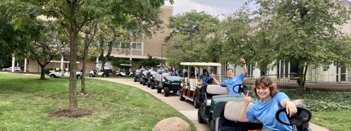 RAs in Golf Carts on Move-in Day