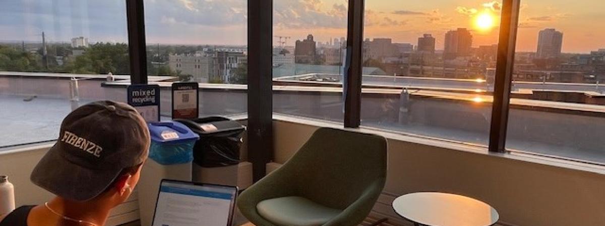 RA watching Sunset - Fayette Lounge 
