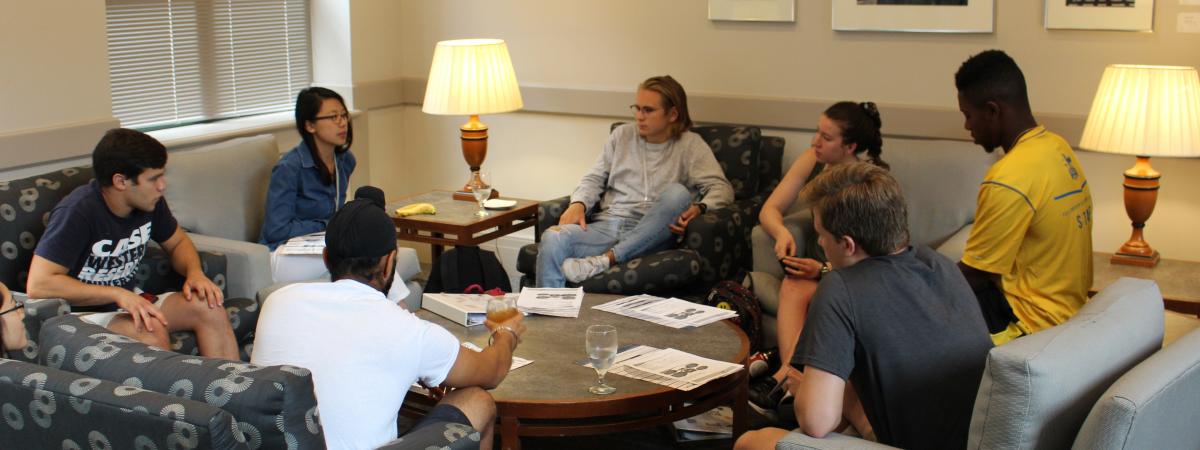 Students sitting around talking