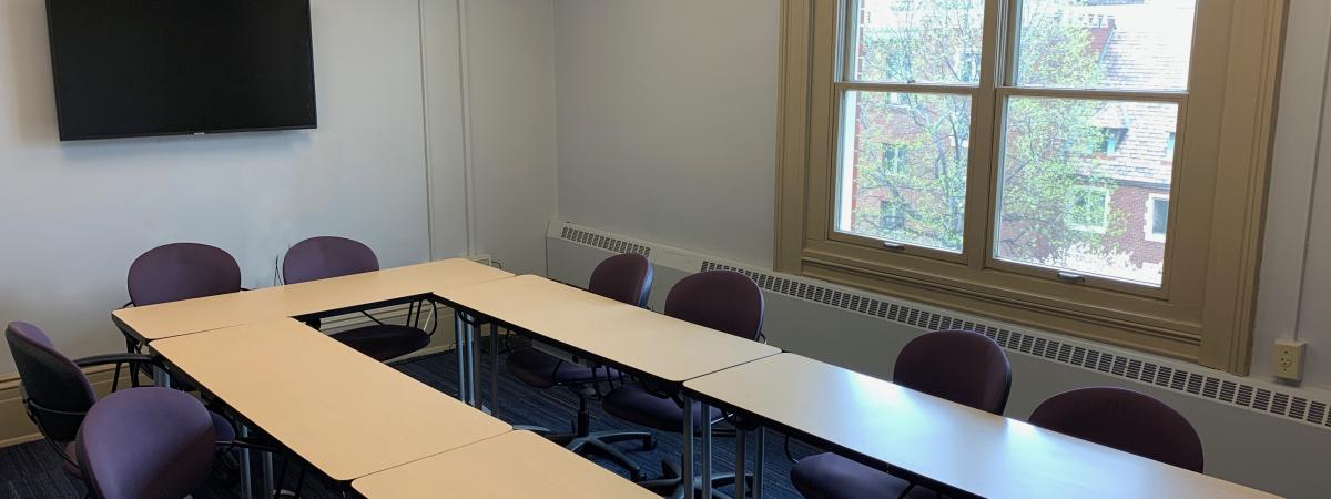 Meeting Room 324 in Thwing Center at Case Western Reserve University, empty