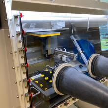 Close-up of lab equipment within the Advanced Materials & Manufacturing cluster.