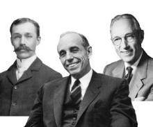 A collage of photos of Albert W. Smith, A. Kelvin Smith, and Kent Hale Smith.