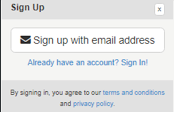 email signup text box