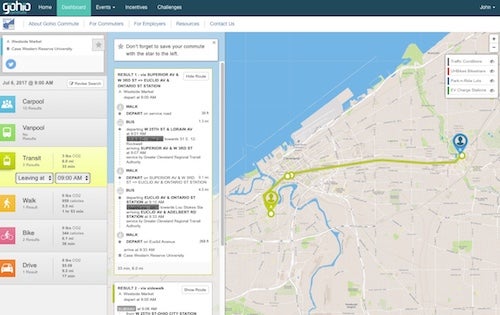 Gohio Transit Example Screenshot