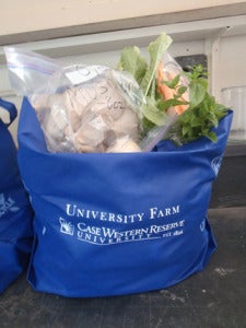 Vegetables in a reusable bag