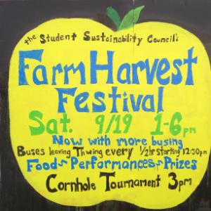 Sign advertising the Farm Harvest Festival
