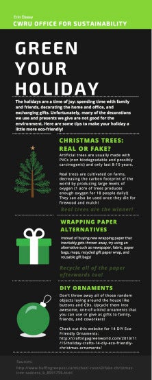 Poster giving advice on how to green your holiday