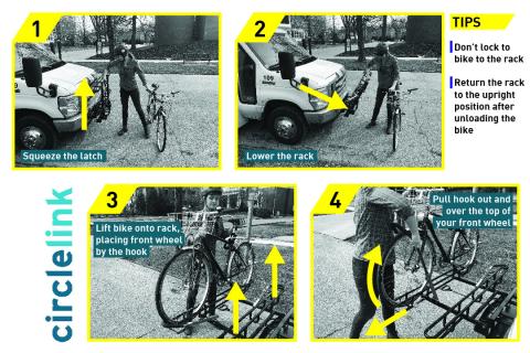 directions for how to load bike onto blue link shuttle bus