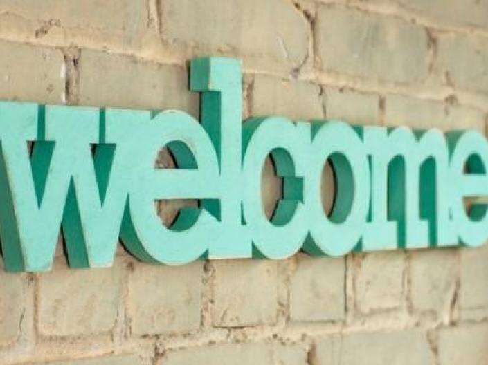 Green Welcome Sign
