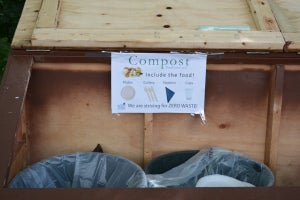 Sign explaining composting