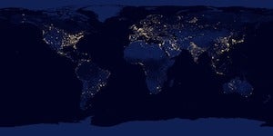 light map of Earth at night