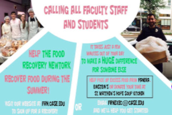 Calling all faculty staff and students, help the food recovery network, recover food during the summer