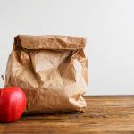 Brown bag lunch with apple