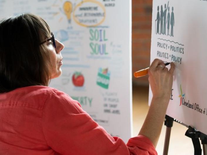 Artist Creating Visual at Convening of Ideas +Resources