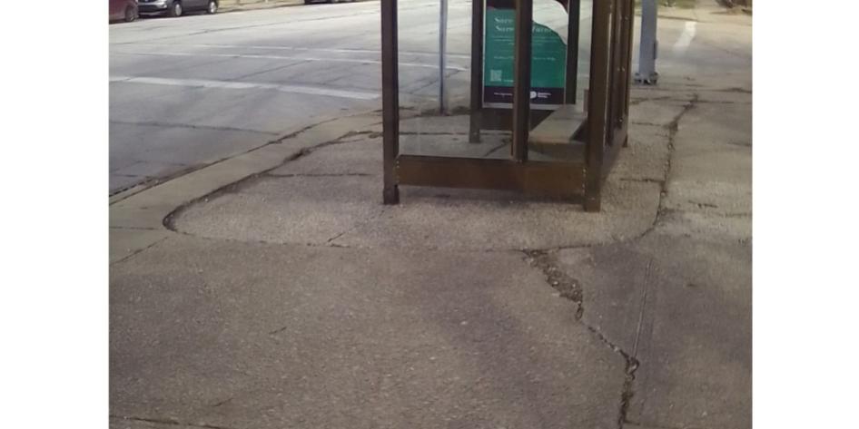 Photo of an empty bus shelter