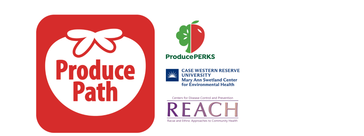 Logos for Produce Path, Produce Perks Midwest, Swetland Center & CDC REACH