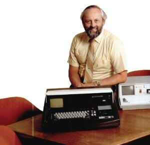 Paul Friedl with the first personal computer