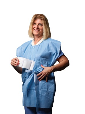 Women wearing scrubs with an ice pack in it