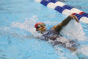 Case Western Reserve University student Suhan Mestha swimming