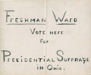 An election notice indicating where to vote for presidential suffrage in Ohio