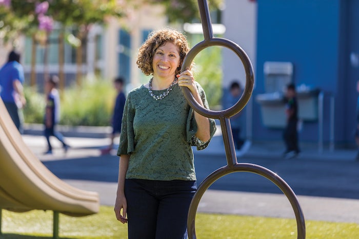 Case Western Reserve alumna Tzipor Ulman standing in a playground