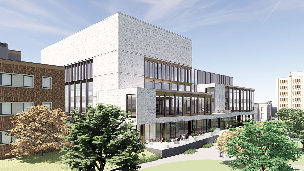 A side view of the Interdisciplinary Science and Engineering Building that Case Western Reserve plans to build.