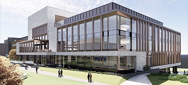 A rendering of the new Interdisciplinary Science and Engineering Building Case Western Reserve University is building on campus.