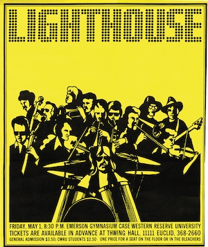 Concert poster/announcement of Lighthouse performing at Case Western Reserve University