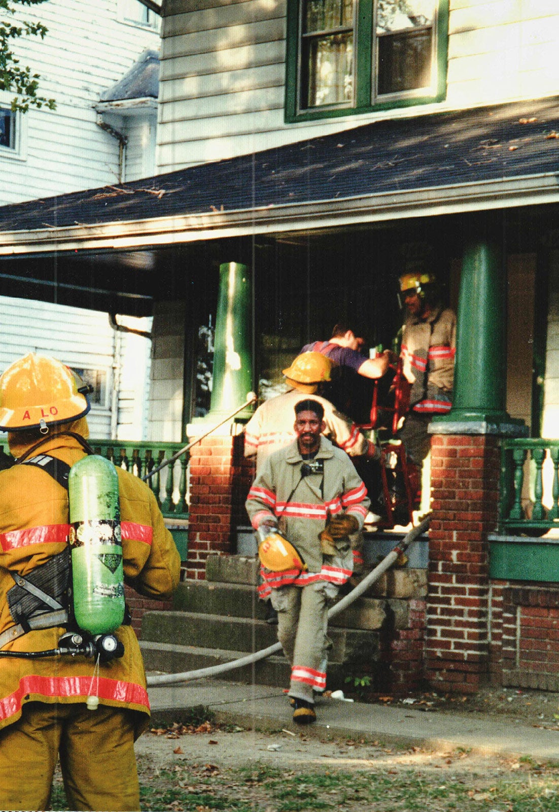 An image of Justin Bibb’s father, Donald, in his firefighter uniform.