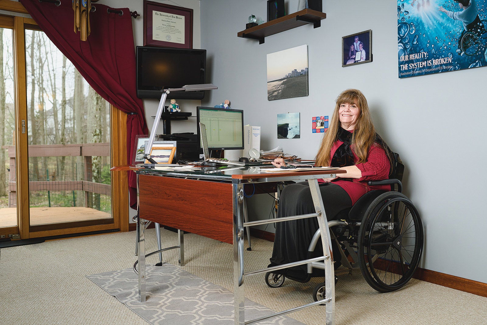 Kim Anderson at her desk.