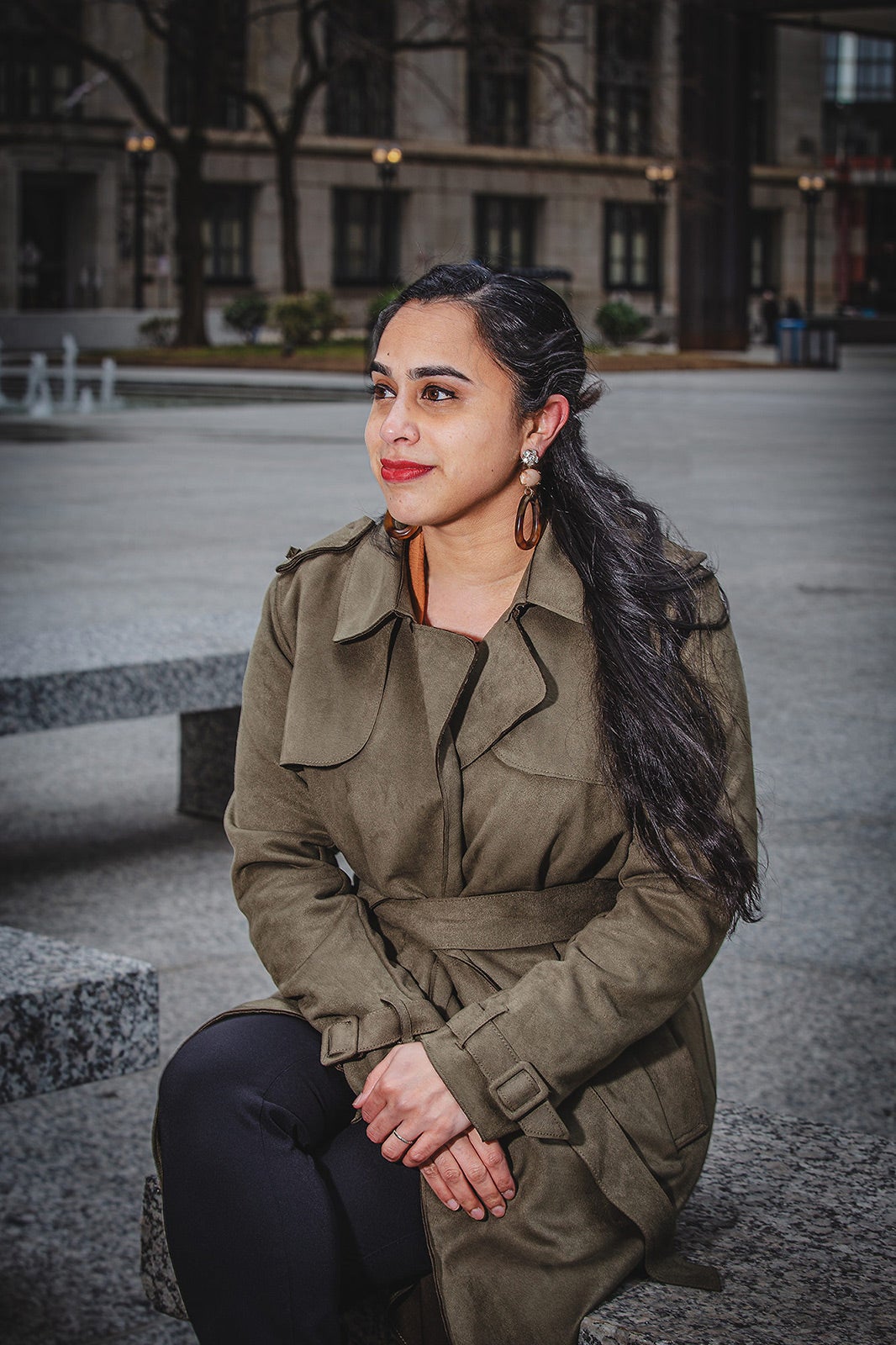 Bhavani Raveendran sitting outdoors