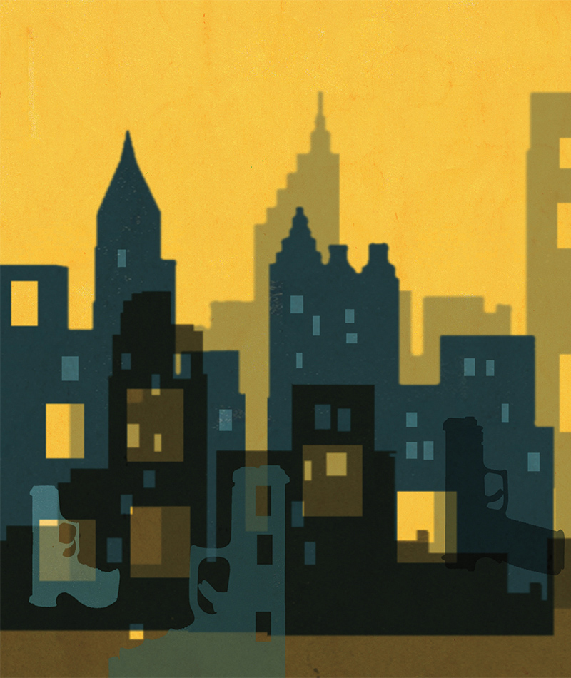 An illustration of a city skyline