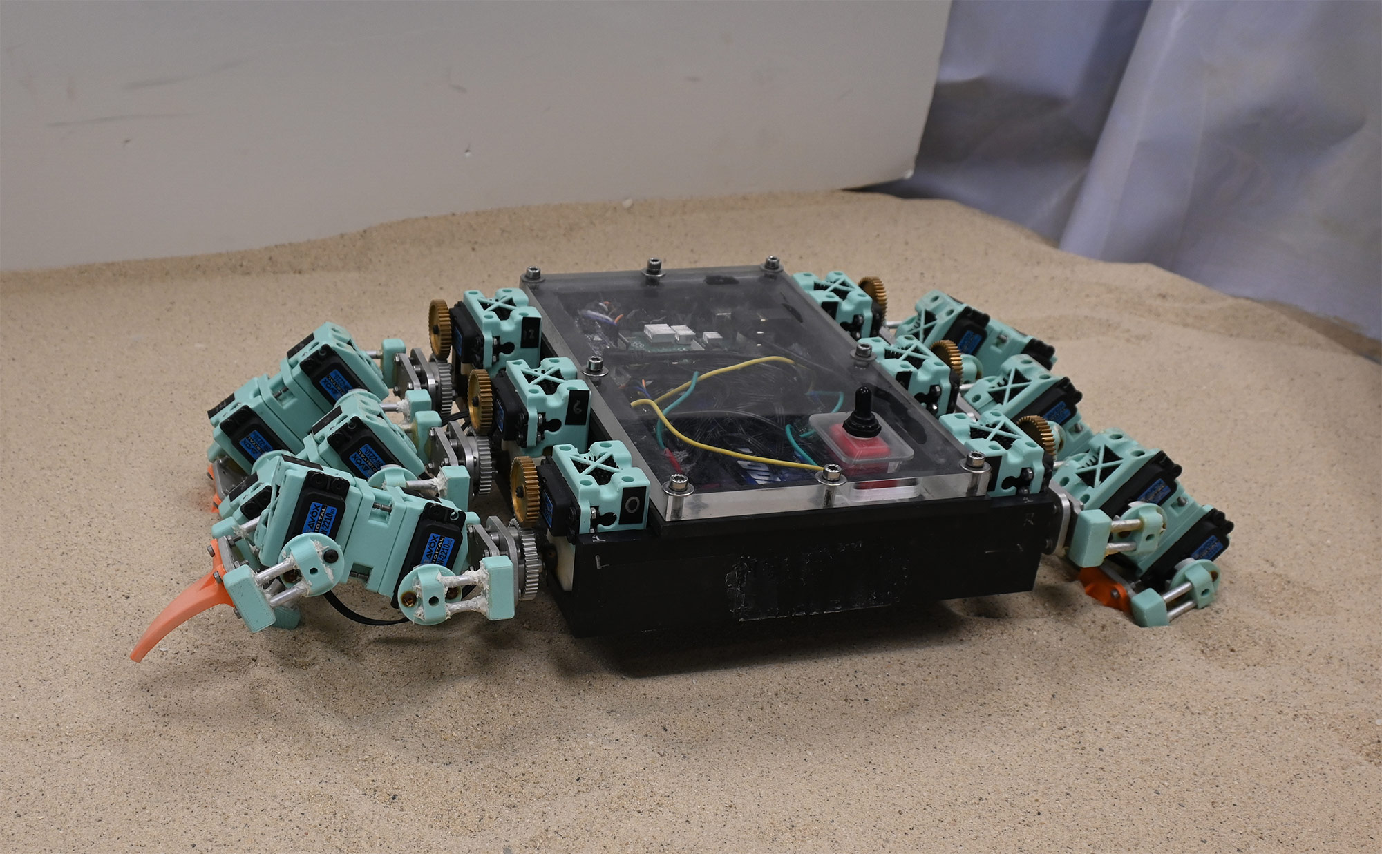 Photo of a robot crab on sand
