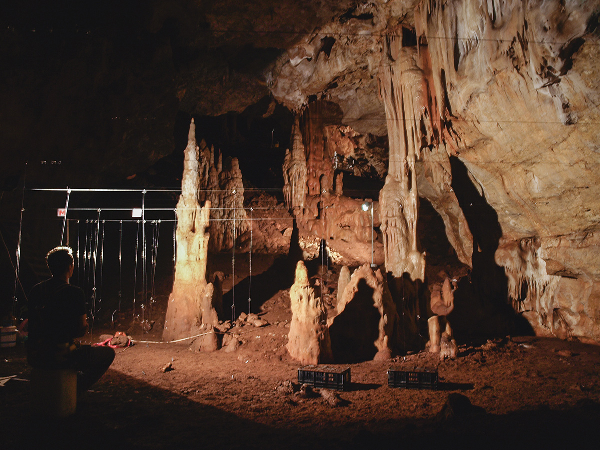 Image depicts a cavern inside of a cave